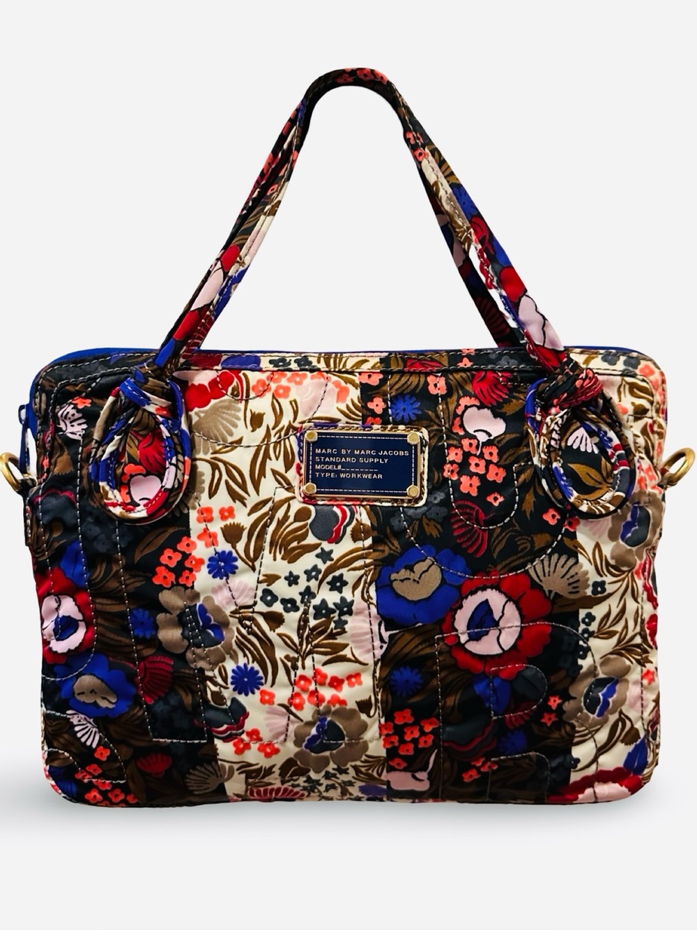 Marc by Marc Jacobs Floral Quilted Tote in Red, Blue, Black and Cream